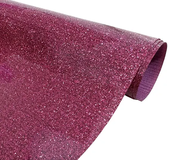 Vinilo Textil Pu Glitter Fucsia