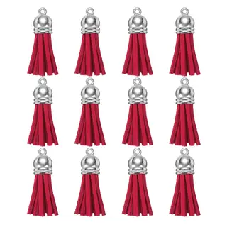 12 Borlas Cuerina Roja