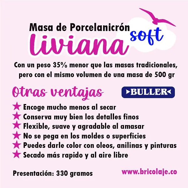 Masa porcelanicron liviana buller