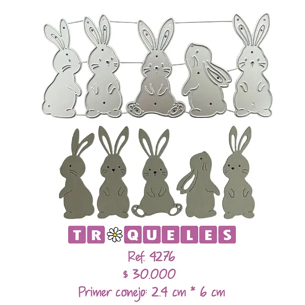 4276 Troquel Conejos Varios