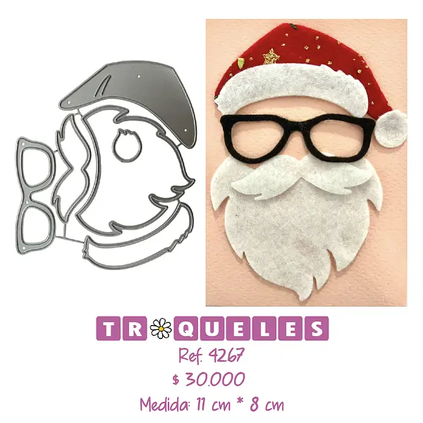 4267 Troquel Cara Papa Noel