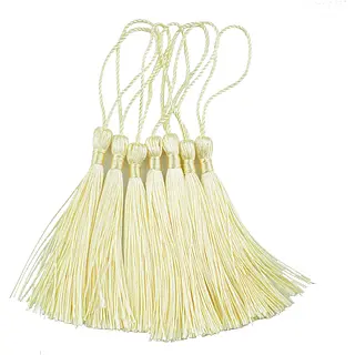 12 Borlas De Hilo Beige Claro