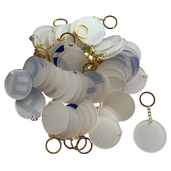 50 Llaveros Circulares Dorados