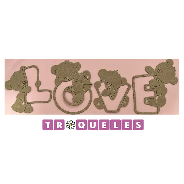 4297 Troquel Love Con Ositos