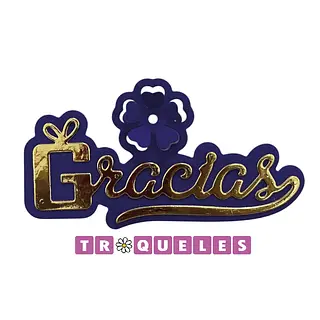 4298 Troquel Gracias Con Flor