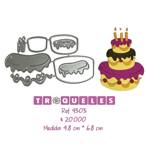 4303 Troquel Torta Cumpleaños