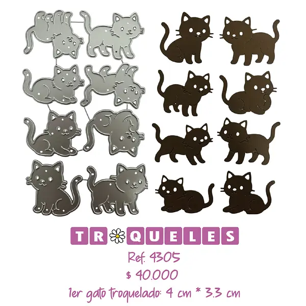 4305 Troquel Gatos Varios