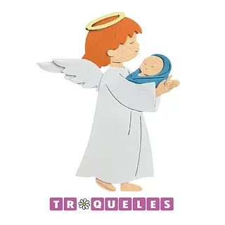 4309 Troquel Angel Con Bebe