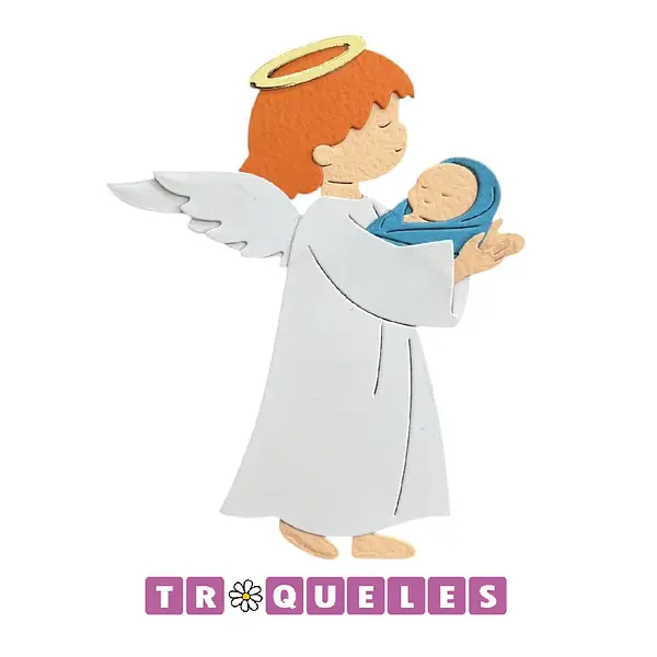 4309 Troquel Angel Con Bebe