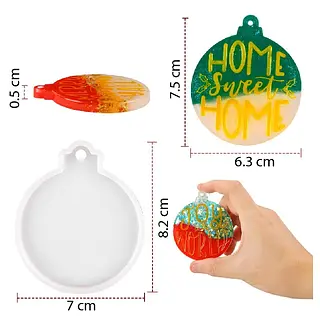 Molde Silicona Bola Plana Navidad