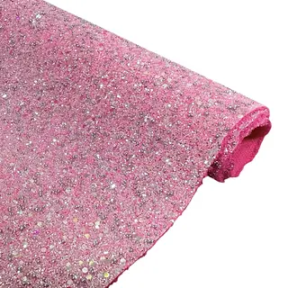 Cuerina Glitter Aventurina Perla Fucsia