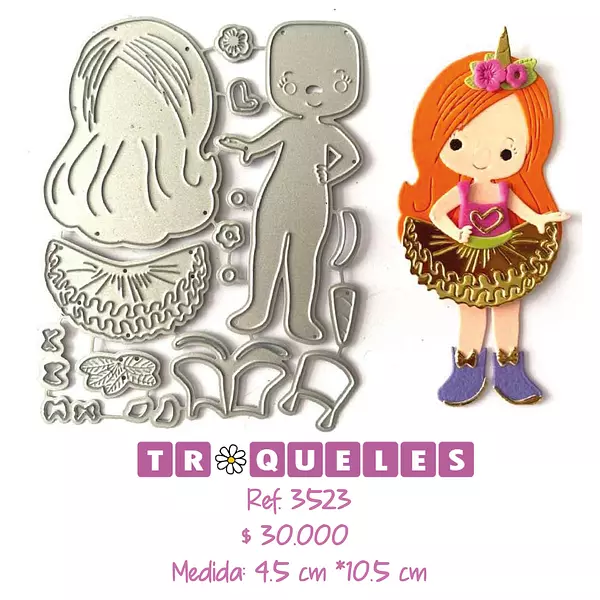 3523 Troquel Niña Unicornio