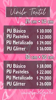 Vinilo textil precio