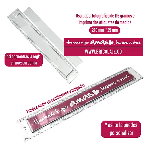 Regla Transparente Para Personalizar