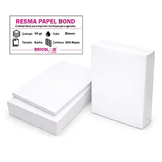 Resma Papel Bond 90 Gramos Carta * 500 Hojas