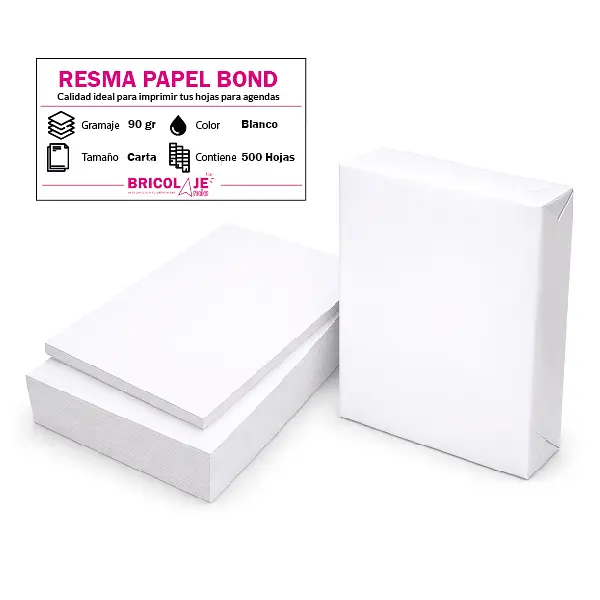 Resma Papel Bond 90 Gramos Carta * 500 Hojas