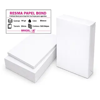 Resma Papel Bond 90 Gramos Oficio * 500 Hojas