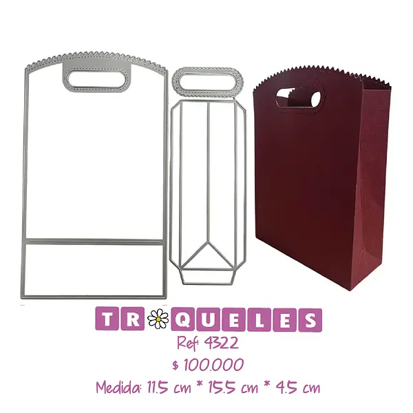 4322 Troquel Bolsa Con Manija