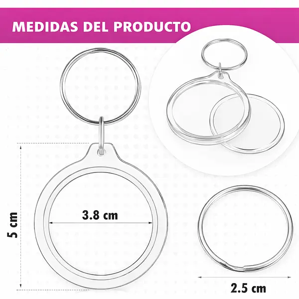 Llaveros Para Personalizar Circulo * 12 Unidades