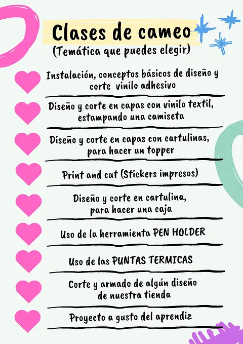 Clases de cameo (Tematicas a elegir)