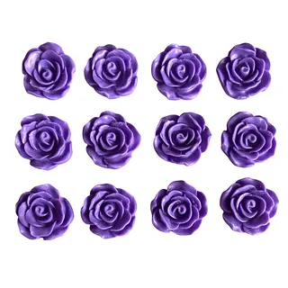 12 Rosas Moradas En Porcelanicron