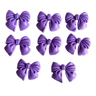 8 Moños Morados En Porcelanicron