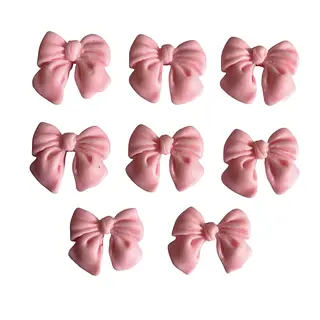 8 Moños Rosados En Porcelanicron