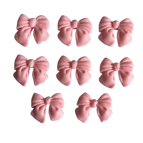 8 Moños Rosados En Porcelanicron