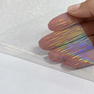 16 Hojas De Vinilo Holografico Lineas
