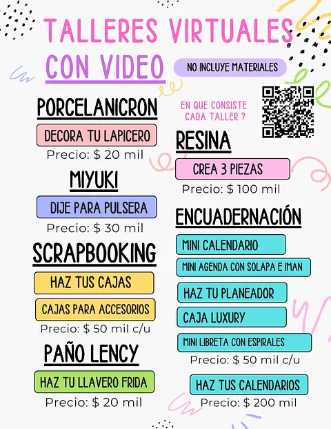 Informacion talleres virtuales con video