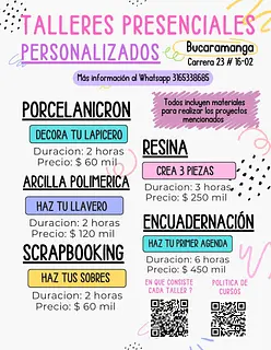 Informacion talleres presenciales personalizados
