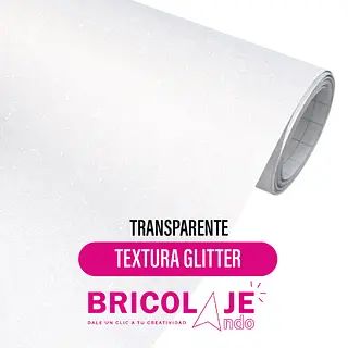 Vinilo Adhesivo Transparente Textura Glitter