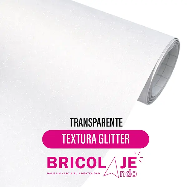Vinilo Adhesivo Transparente Textura Glitter