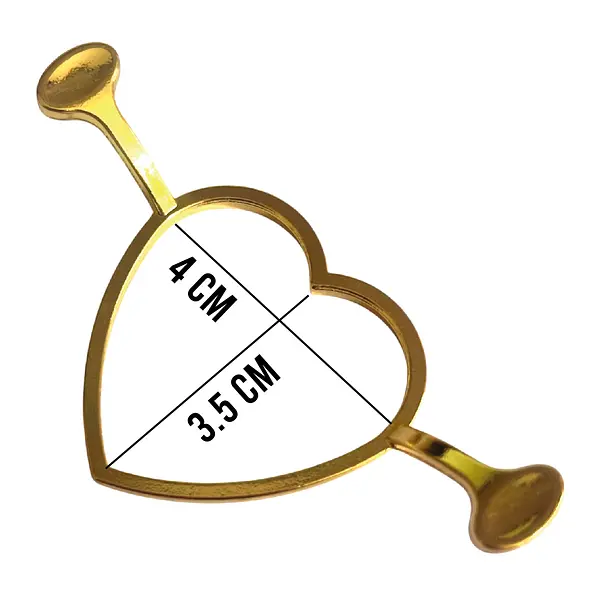 Base Metalica Corazon Alargado Para Sello 2.5 Cm