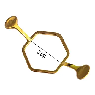 Base Metalica Hexagonal Para Sello 2.5 Cm