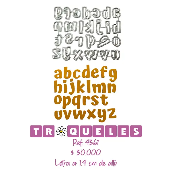 4361 Troquel Abecedario Minuscula