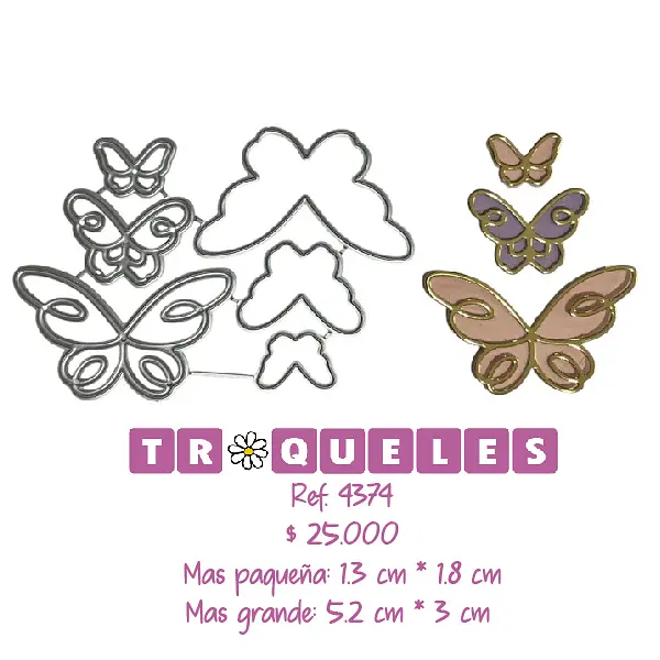 4374 Troquel Mariposas Caladas