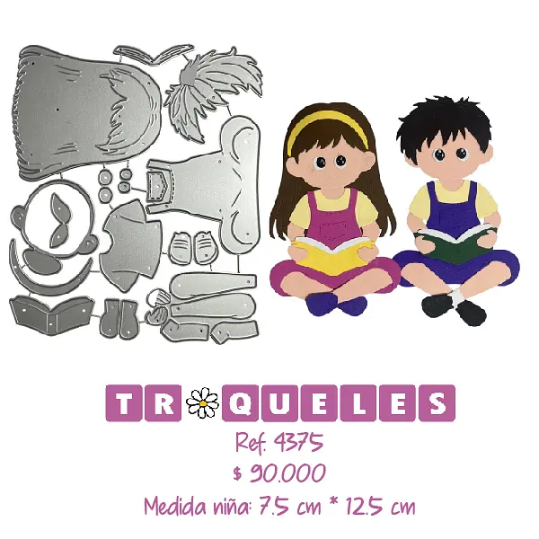 4375 Troqueles Niños Leyendo