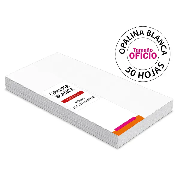 50 Hojas Opalina Blanca 180 Gr