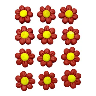 12 Flores Rojas Centro Amarillo