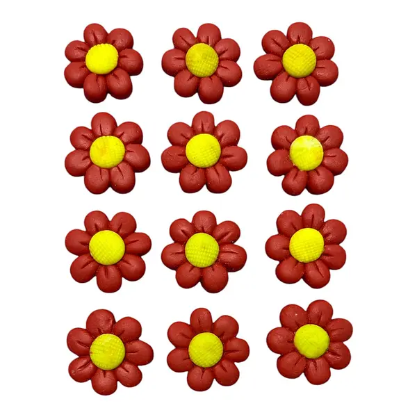 12 Flores Rojas Centro Amarillo