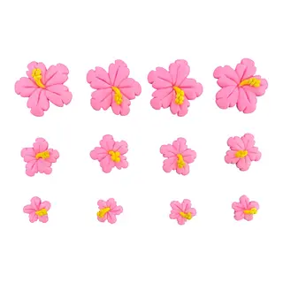 12 Flores Cayena Rosadas