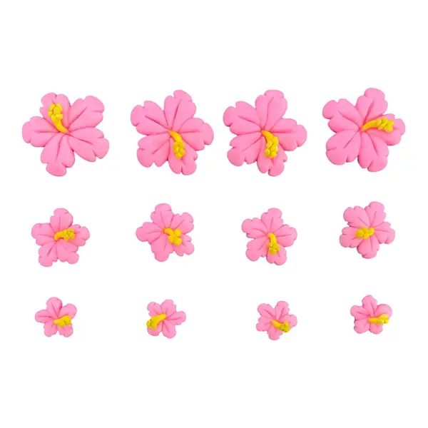 12 Flores Cayena Rosadas