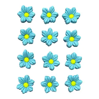 12 Flores Azules En Porcelanicron