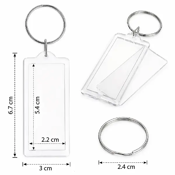 Llaveros Foto Rectangular Alargado * 12 Unidades