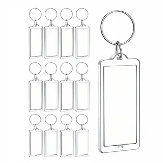Llaveros Foto Rectangular Alargado * 12 Unidades