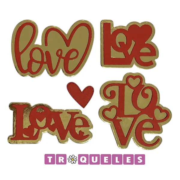4323 Troqueles Love 4 Estilos