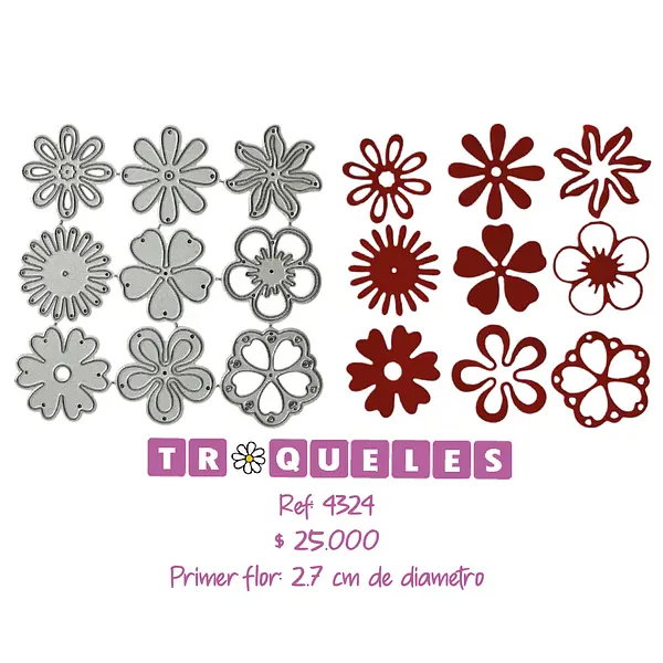 4324 Troquel Mini Flores Varias