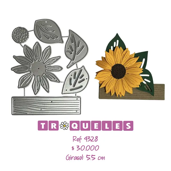 4328 Troquel Girasol Con Tronco