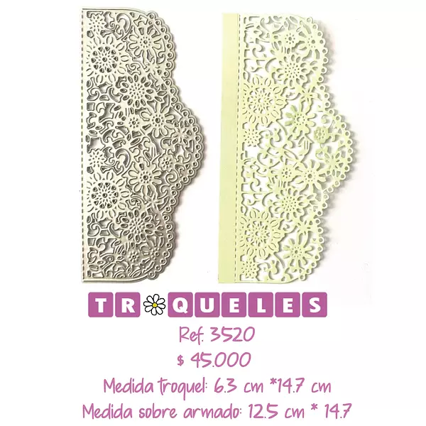 3520 Troquel Borde Flores